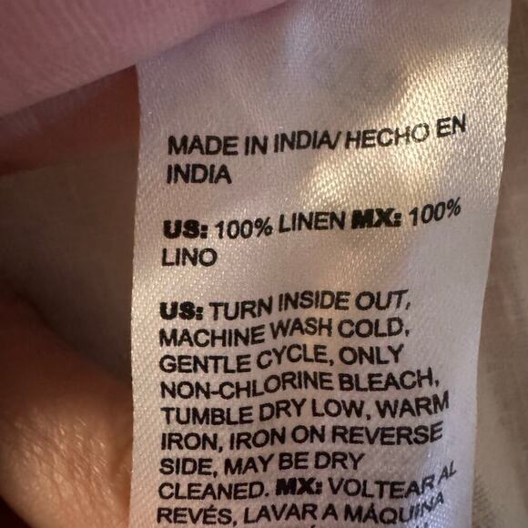 NWT Chico’s Linen Embellished Cap Sleeve Short Dress Tiered XXL / 20-22 Cream - Picture 9 of 11